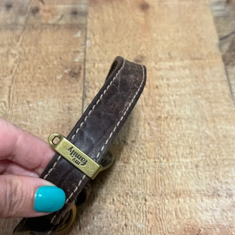 myfamily El Paso Genuine Embossed Italian Leather Dog Collar, Brown